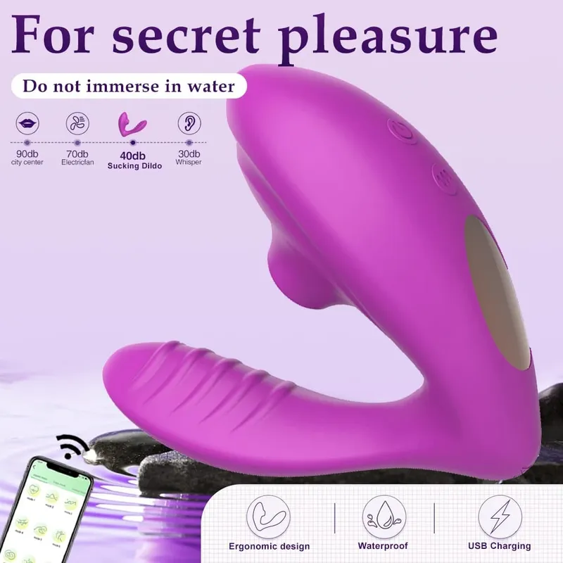 Sání vagíny Nositelné vibrátory Dildo Stimulátor klitorisu Orální sex Sexuální hračky nasávání klitorisu pro ženy na masturbaci — image 3