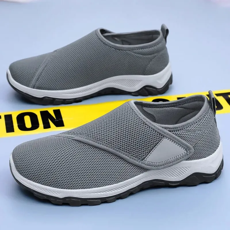 Men's Casual Sneakers Soft Comfortable Male Shoes Hook-loop Adjustable Wide Feet Walking Shoes Outdoor Anti-slip Sport Shoes
