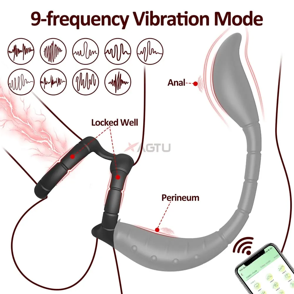 APP Control Vibrating Butt Plug Cock Ring for Men Prostate Massager for Gay Anal Vibrator Penis Ring Adult Sex Toy for Men — image 2
