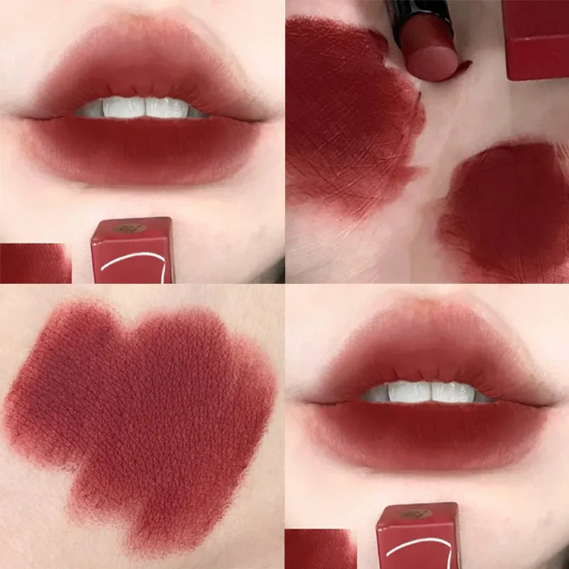 Red Brown Matte Velvet Lip Gloss Waterproof Liquid Lipstick Nude Red Sexy Lip Tint Mud Makeup Latte Coffee Lip Glaze Cosmetics — image 2