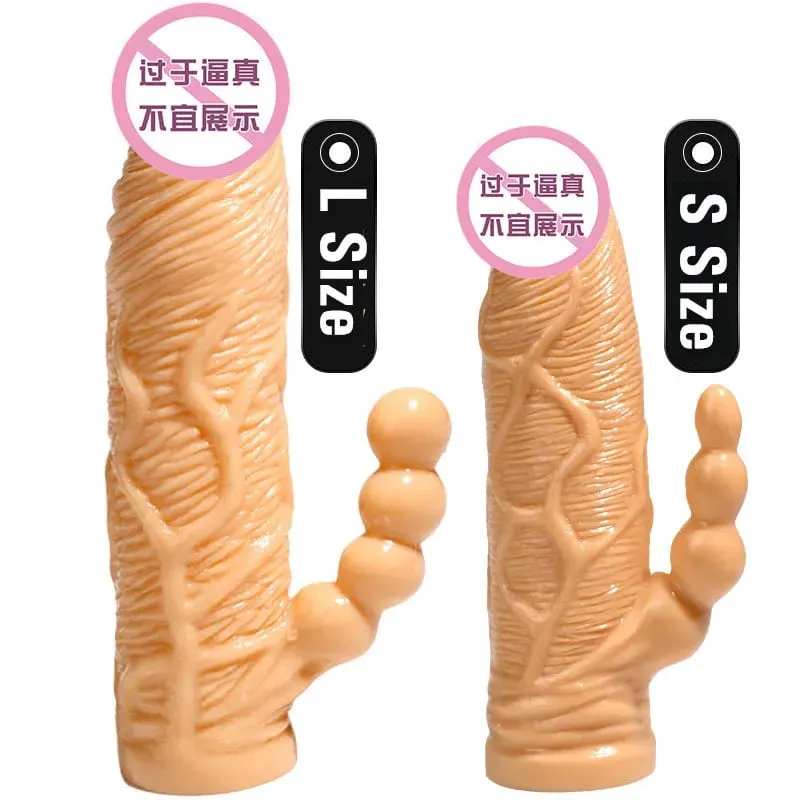 Realistic Dildo Extension Reusable Condom Penis Sleeve Male Enlargement Time Delay Cover Adult Sex Toys for Men Erotci Products — image 3