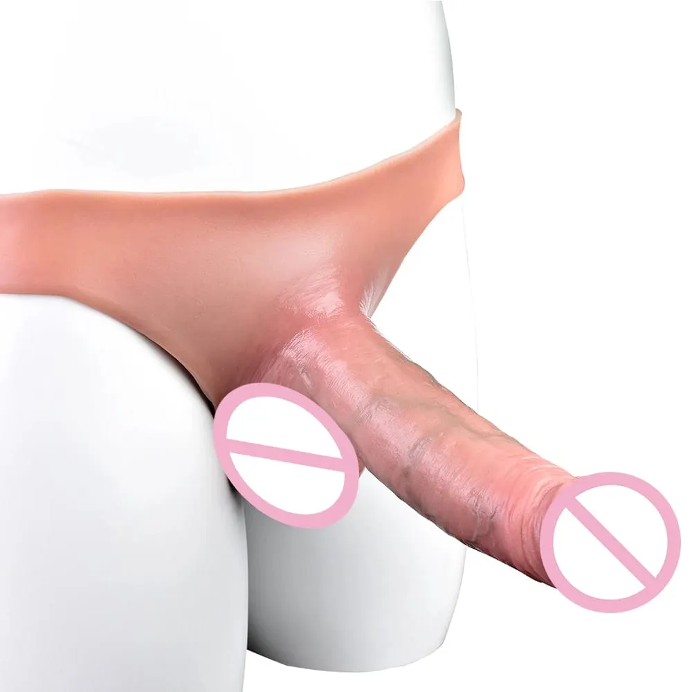 Hollow Dildo Pants Skin Feeling Strapon Penis Sleeve Panties With Real Vein Male Reusable Condom Dick Enlargement Sex Toy — image 5