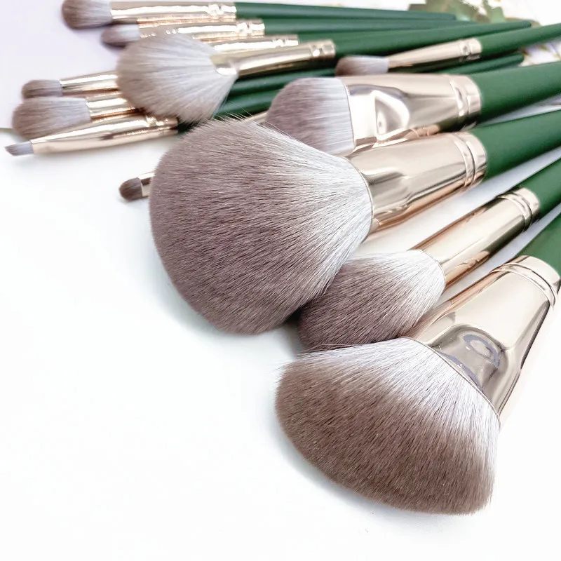 14Pcs Makeup Brushes Soft Makeup Tools Cosmetic Powder Eye Shadow Foundation Blush Blending Detail Eyebrow Lip Beauty