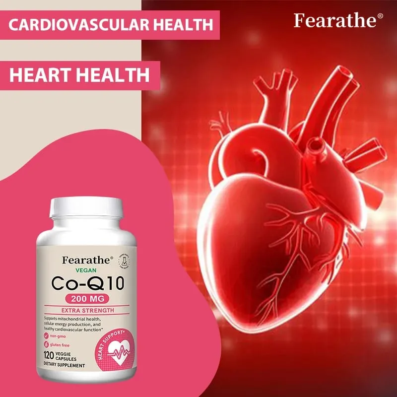 Fearathe CoQ10 200 Mg Capsules - Coenzyme Q10 Supplement Antioxidant Heart Health and Energy Production — image 3