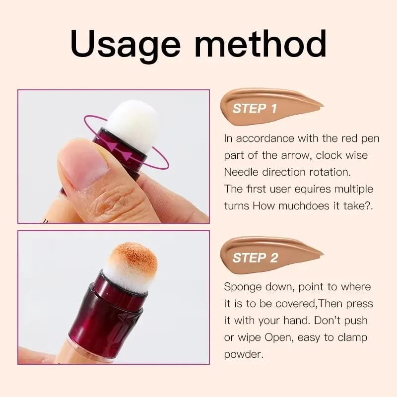 12 Color Sponge Head Liquid Foundation Makeup Concealer Lasting Waterproof Concealer For Full Coverage Dark Circles