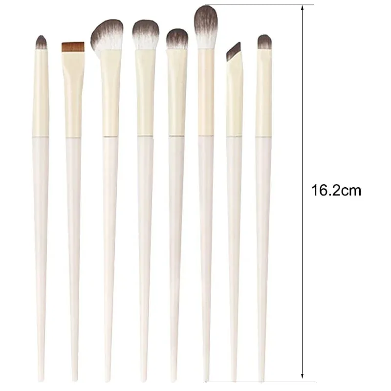 5/6/8/10pcs Natural Eye Makeup Brushes Set Detalye Eyeshadow Brush Makeup Brush White Ultra Soft Eyeshadow Eyeliner Makeup Tool — image 2