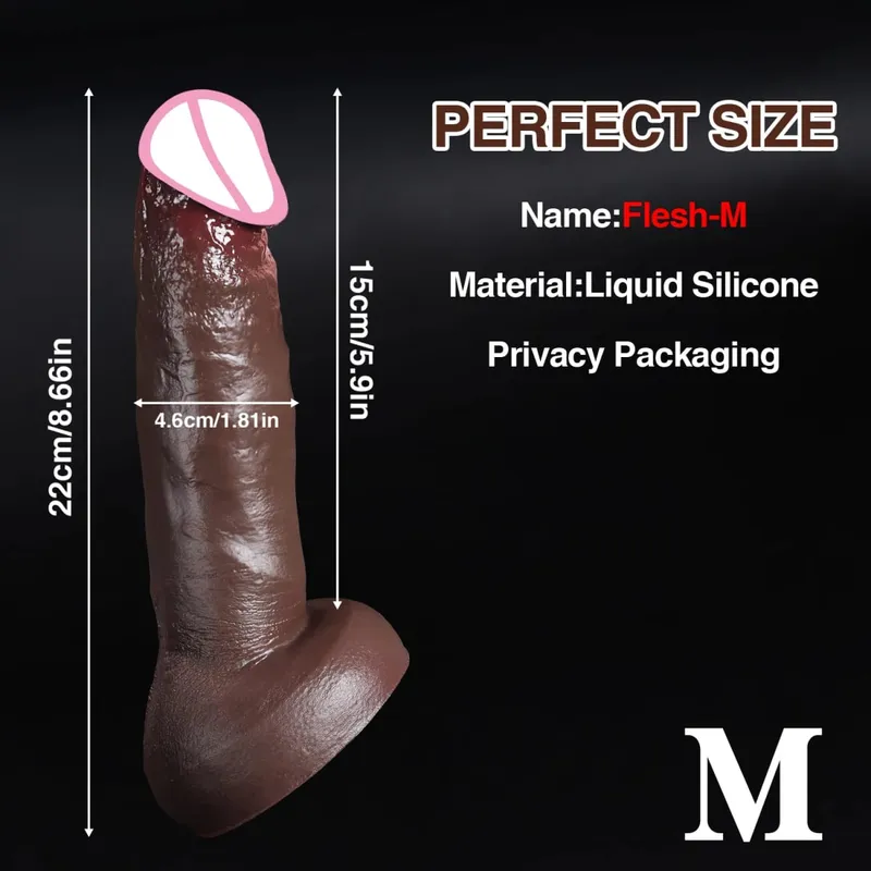 Billig blød hud Føles realistisk tyk dildo homoseksuelle onanister Silikonepik Stor sugekop penis analstik sexlegetøj til mænd Kvinder — image 9