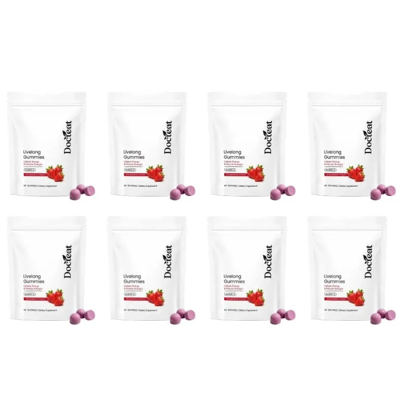 Docteat Urolithin A Gummies 500mg per porzione Gusto Fragola Supporto quotidiano per il benessere cellulare 60 caramelle gommose per uomini donne — image 13
