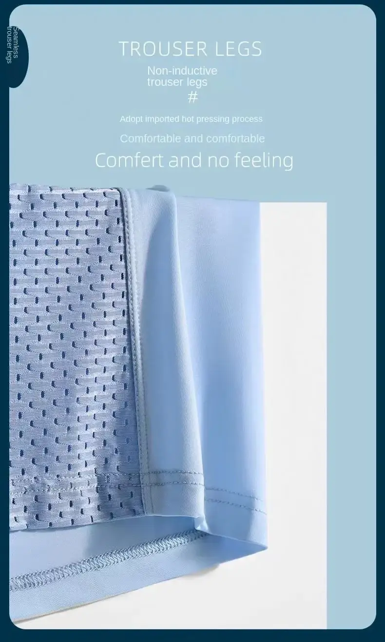 1pcs Mesh Ice Silk Boxer Shorts Men's Underwear FASQM Underpants Breathable Sexy Slim Panties Bamboo Lingerie Plus Size L-6XL — image 10
