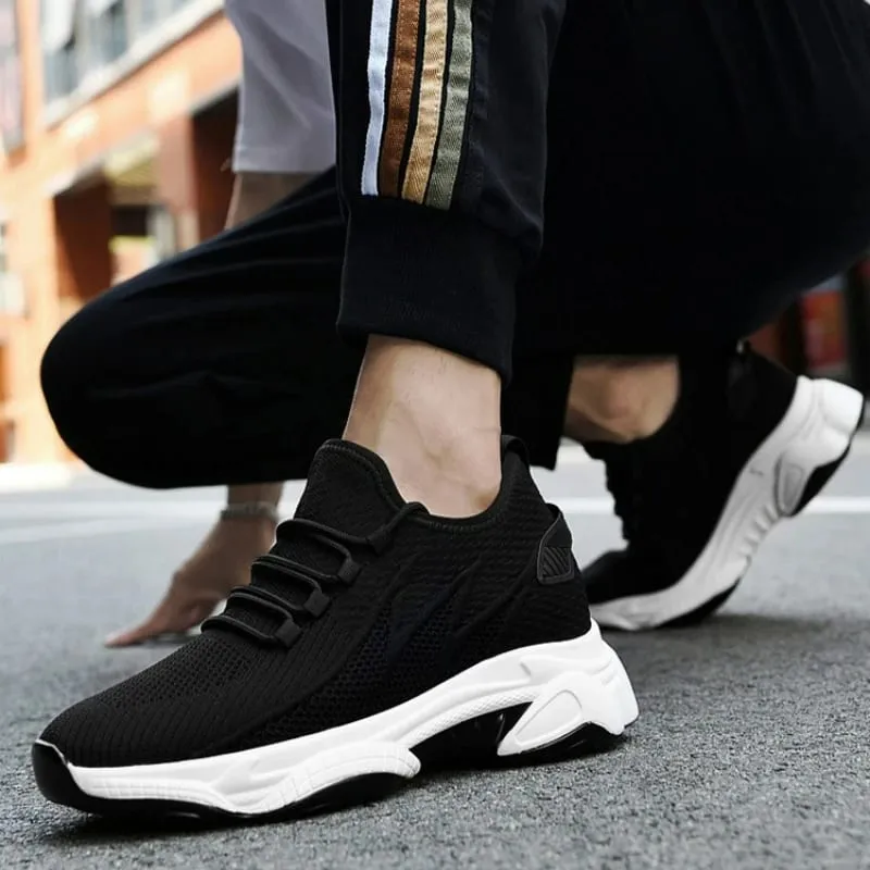 Männer Schuhe 10cm Höhe Erhöhen Turnschuhe Outdoor Atmungsaktive Casual Schuhe Lace-up Männer Lauf Schuh Mesh Weiche Sohle aufzug Schuhe