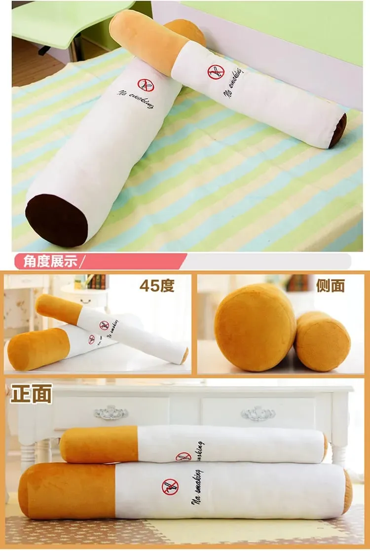 30/50cm No Smoking Cigarette Green Wine Bottle Stuffed Plush Toy Creative Funny Like Real Man Plushie Prop Gift