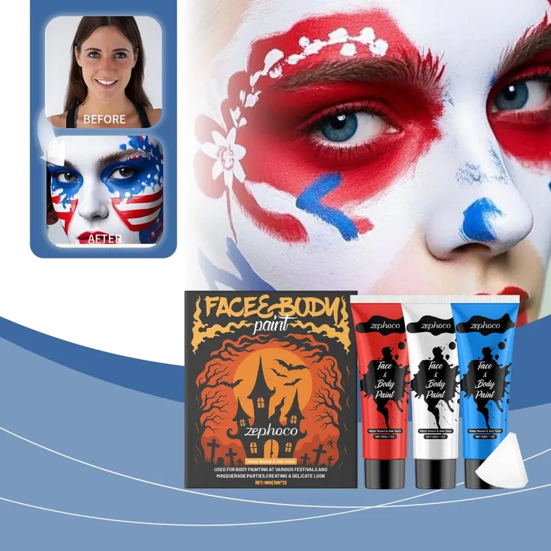 Halloween Face and Body Paint Kit High-Pigment Makeup for Costume Party Creative Body Art — image 2