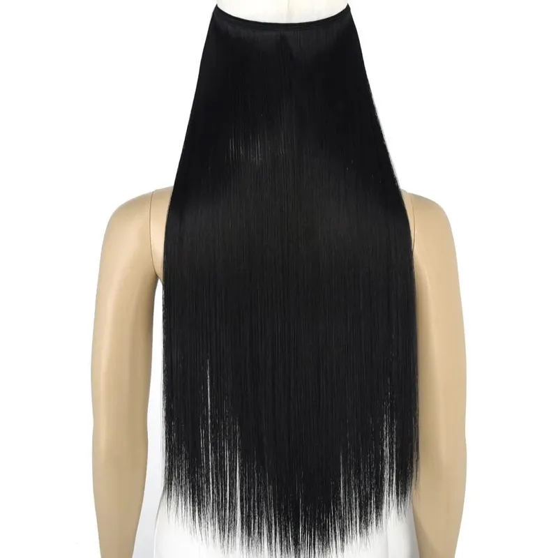 Synthetic Heat Resistant Hair Silky Straight Elasticity Invisible Wire Hair Extensions 8006 — image 3