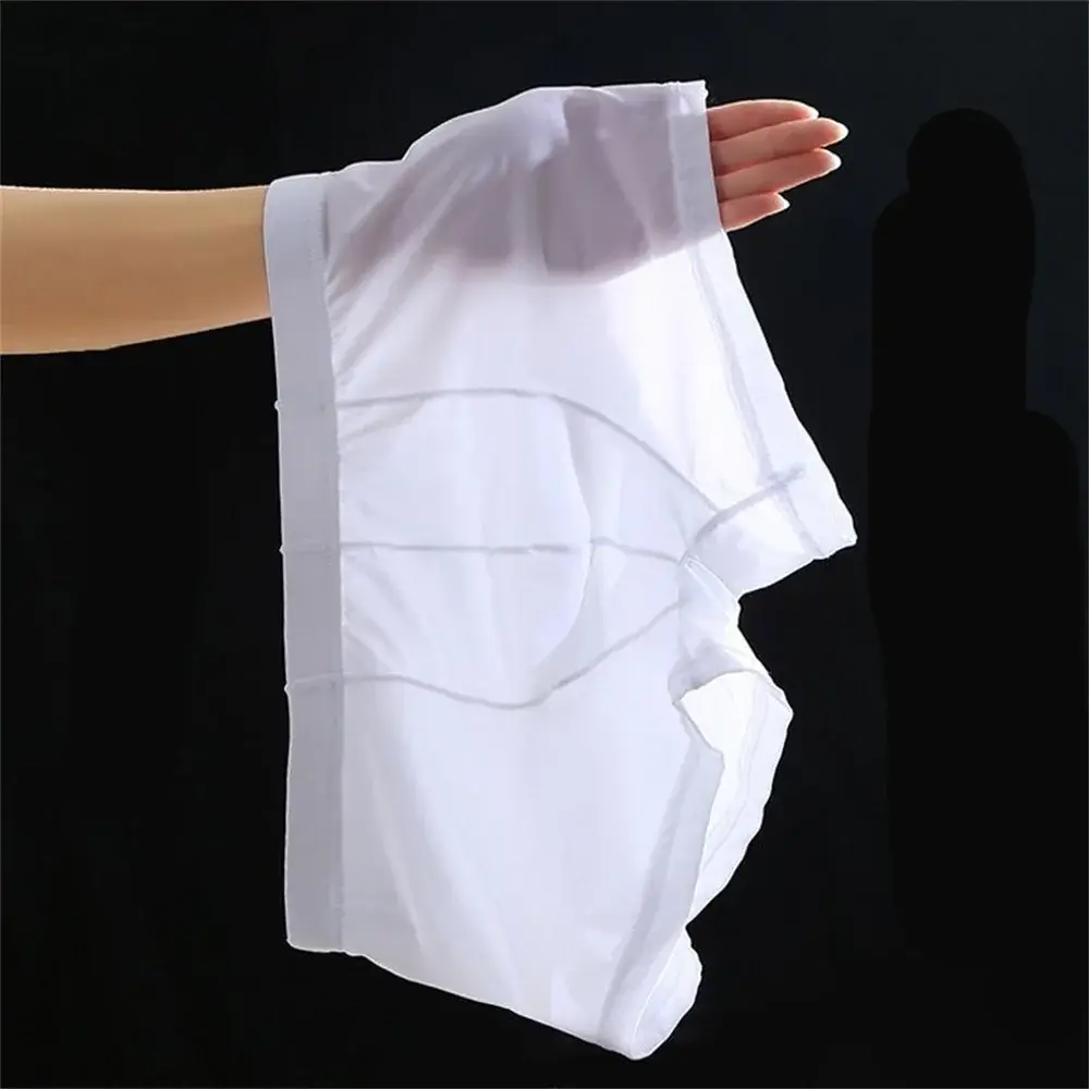 Cool Men's Ice Silk U Convex Underwear Summer Ultra-thin Transparent Boxer Shorts Sexy Male Trunks Plus Size M-XXL — image 8