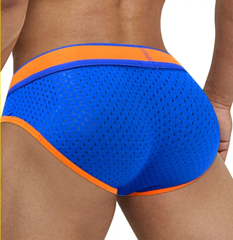 남자의 낮은 허리 슬리밍 메쉬 팬티 U 볼록한 주머니 탄성 허리띠 통기성 다채로운 Jockstrap 속옷