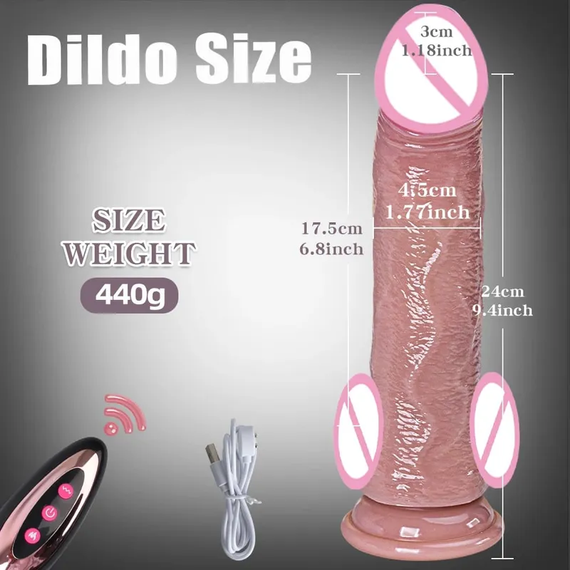 Telescopic Vibrator Dildo Heating Realistic Big Penis Female Vagina Massager Anal Plug Masturbator Sexy Adult Sex Toys For Women