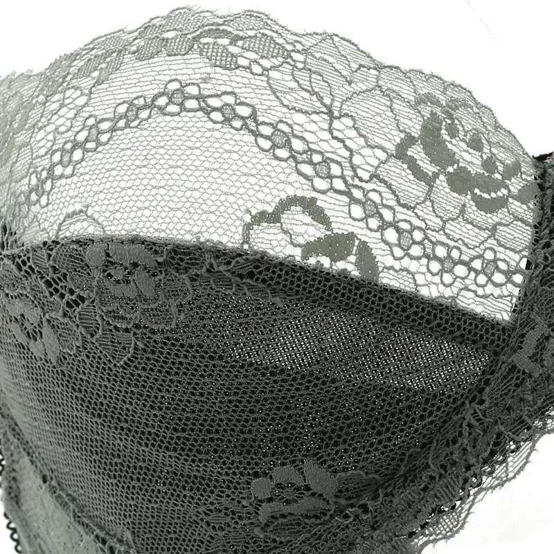 French Ultra Thin Underwear Set Sexy Lace Breathable Bra Set Women Comfortable Soft Intimates Lingerie Plus Size Bra Briefs Set — image 2