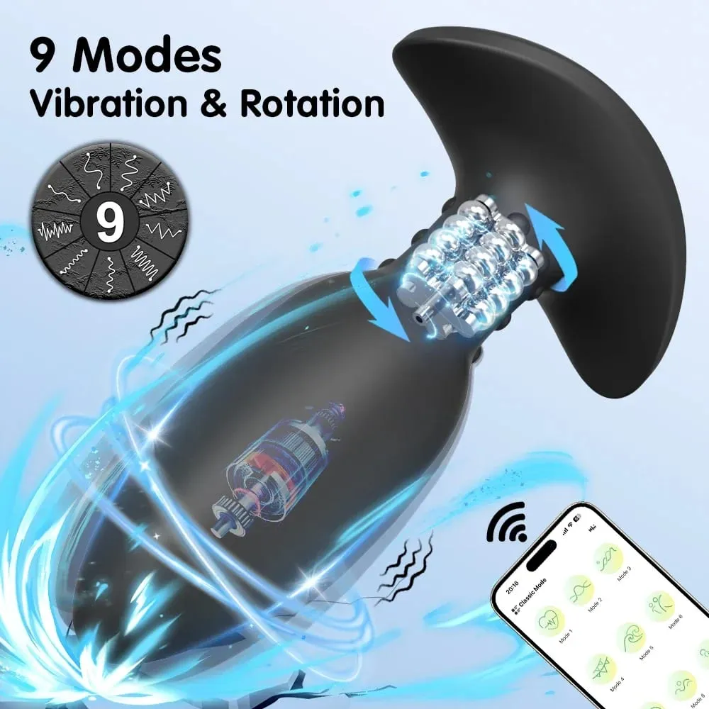 APP Control Rotation Butt Plug Anal Vibrator for Men Women 360° Wiggle Prostate Massager Anal Plug for Gay Sex Toy for Men — image 2