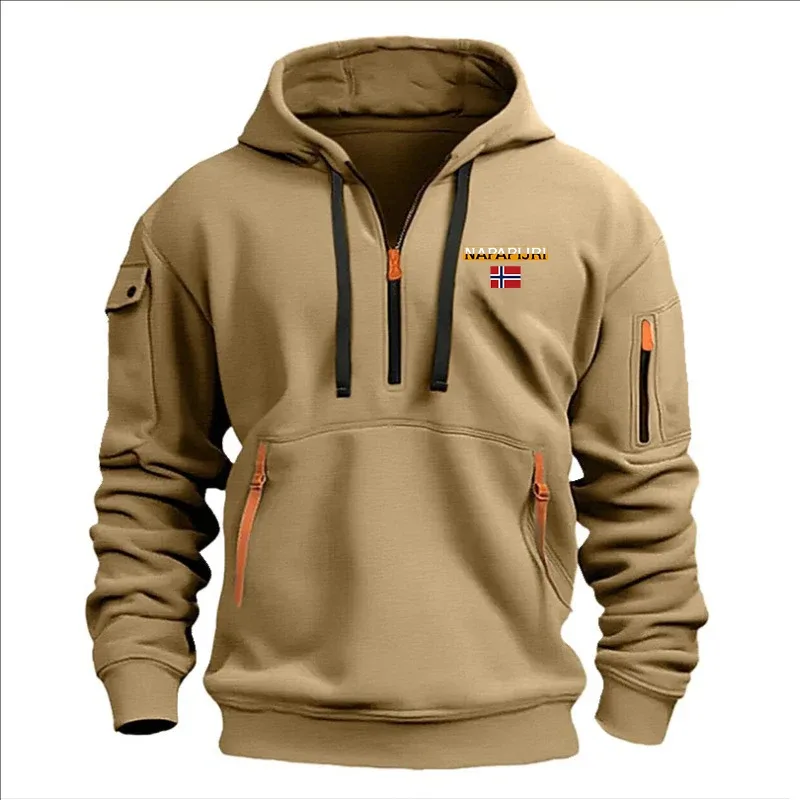 Men's and Women's Printed Hooded Sweatshirts Loose Pullover Black Camel Fashionable Spring and Autumn Hoodies for Men and Women — image 7