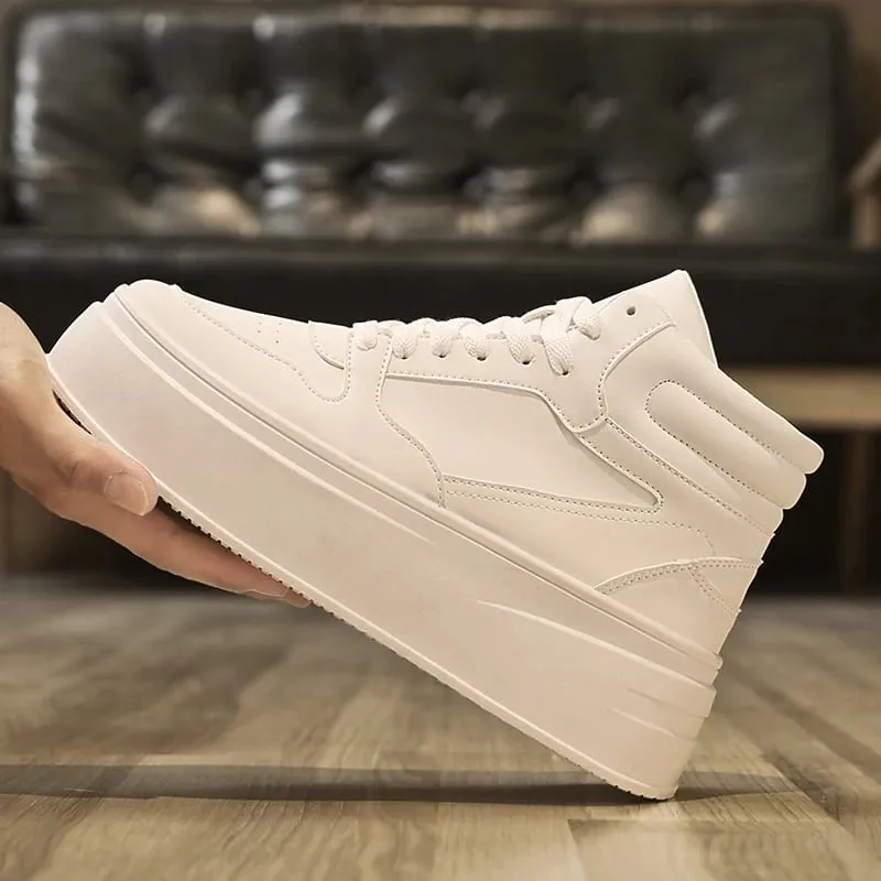 Autumn Men Casual Sneakers Platform Ankle Boots High-top Thick Bottom Sneakers Male Outdoor Basketball Shoes Sport Trainers — image 7