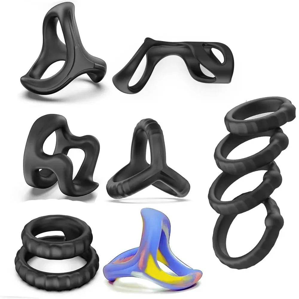 Penis Ring Silicone Cock Rings Delay Ejaculation Scrotal Binding Ball Stretcher Erection Enhancing Lock Cockring Sex Toy for Men — image 1