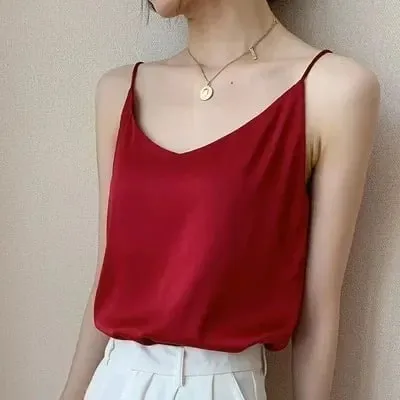 Casual Women Camis Tops Solid Spring Summer Tops Sexy V-neck Tank Tops Office Lady Top 2026 Fashion Korean Tank Top — image 7
