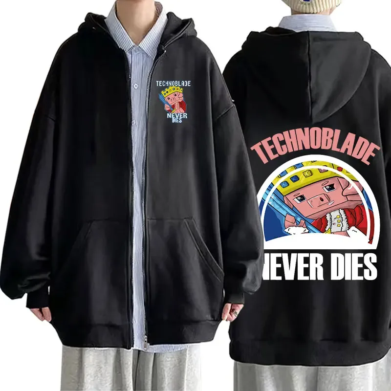 Technoblade Merch Print Zipper Hoodies Sweatshirts Harajuku Men Women Hip Hop Streetwear Casual Loose Hoodies Fashion Pullovers — image 13