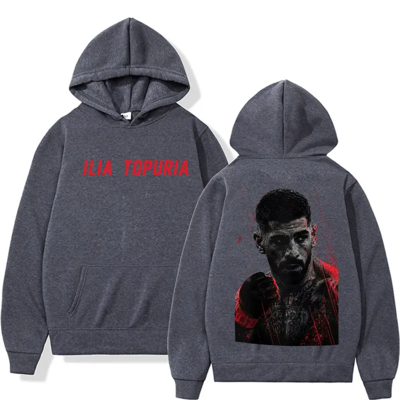 Ilia Topuria El Matador sudaderas con capucha gráficas Vintage ropa de hombre sudaderas estéticas de violencia jerséis casuales de lana ropa de calle — image 4