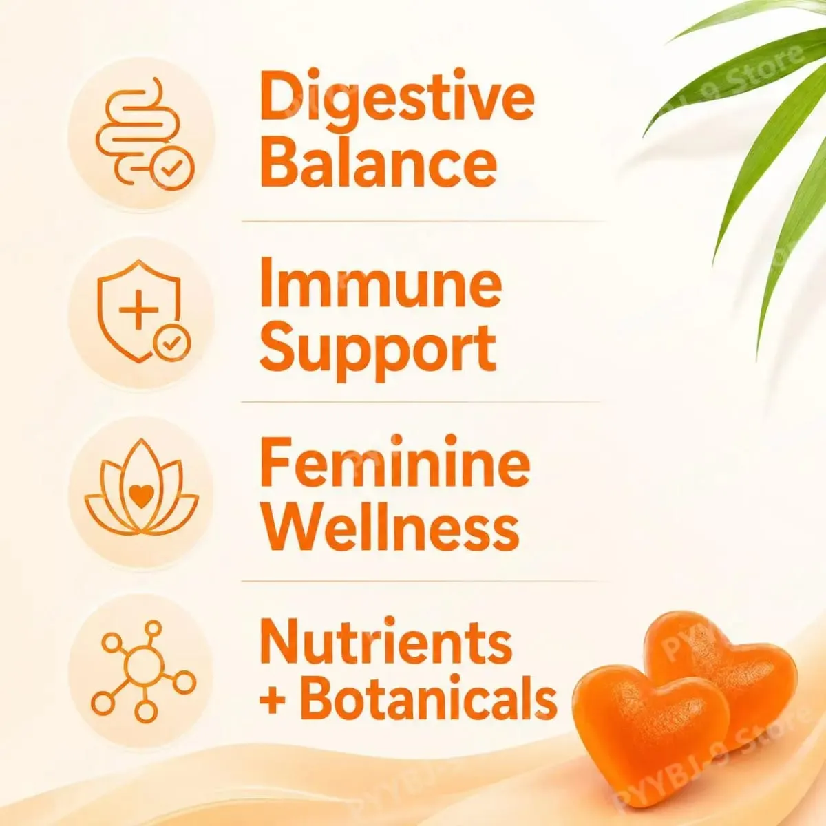 All Femme Chewable Feminine Wellness Support Gummies with Probiotics Prebiotics Hyaluronic Acid Vitamin B6 and Zinc 30 Gummies — image 2