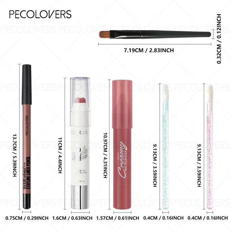 6PCS/Set Lip Makeup Set - Precise Lip Line and Full Color Moisturizing Semi-matte Suitable for Daily and Party Makeup — image 5
