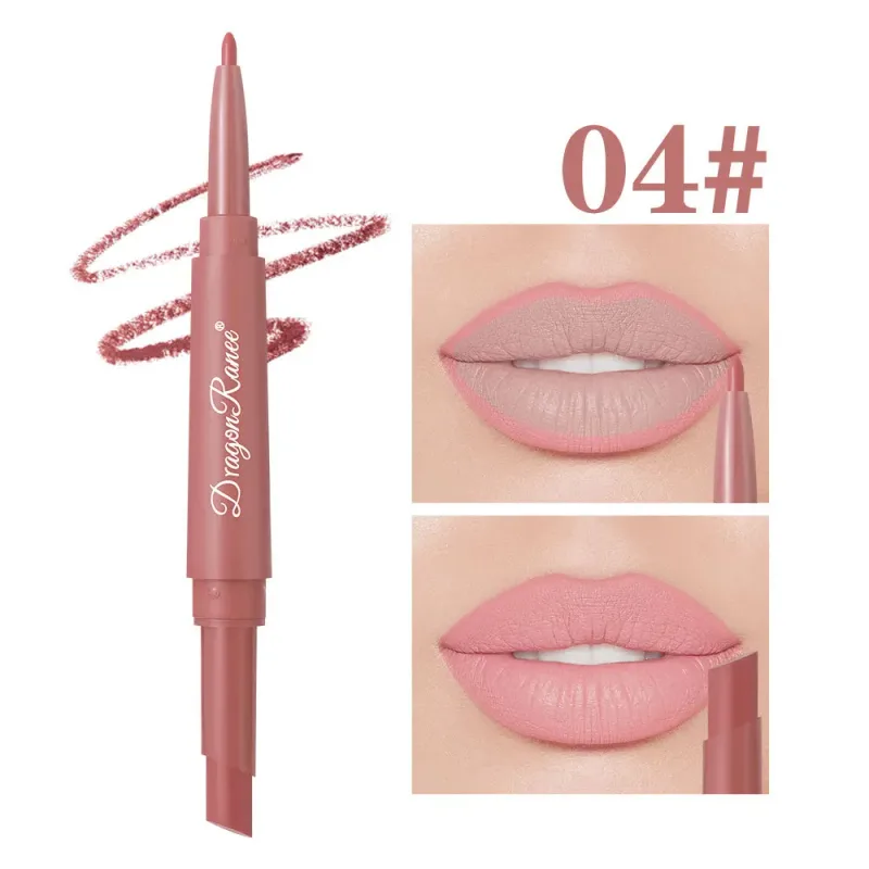 Double Head Matte Lip Liner Pencil 2 in 1 Long Lasting Waterproof Nude Red Lipstick Brighten Outline Makeup Stick — image 8