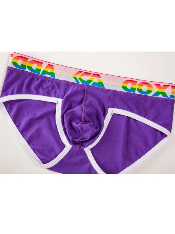 Sexy Men Underwear Rainbow Belt Multi Colored Youth Low Waist U Convex Pouch Brief Teenager Cotton Breathable Comfortable Bikini — image 44
