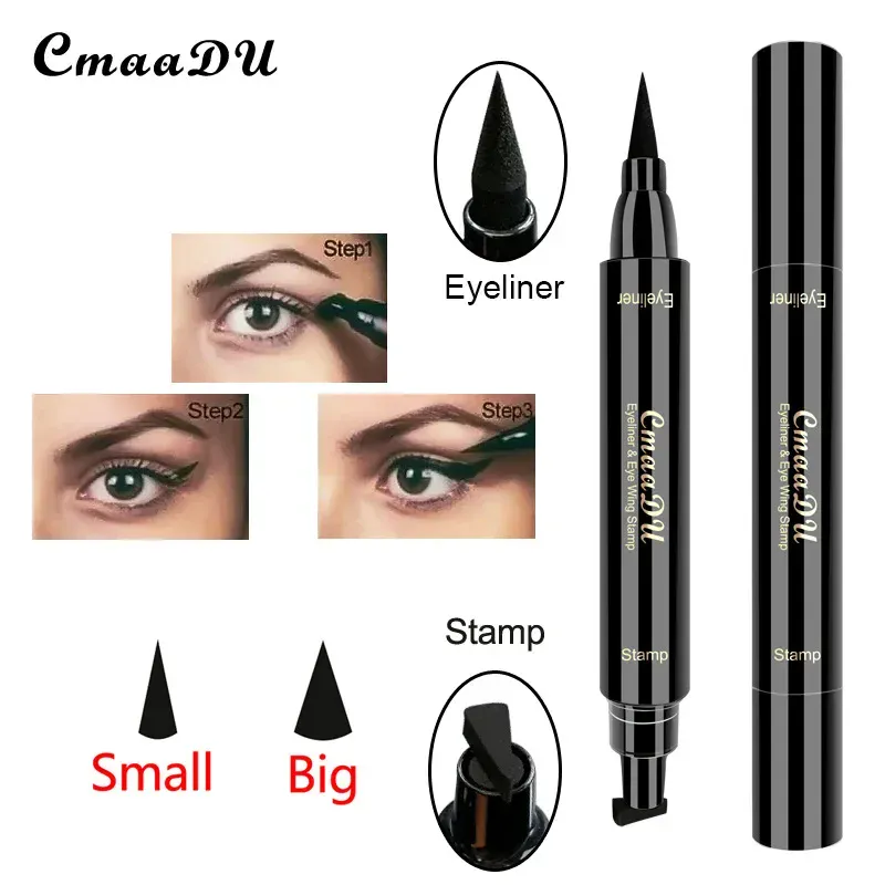 1pcs Big Double-headed seal eyeliner Waterproof and quick-drying black liquid eyeliner small lash glue pen Eye makeup cosmetic — image 3