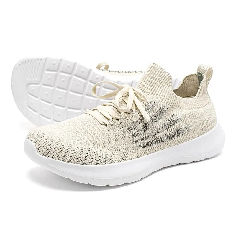 Unisex Running Sneakers Wide Toe Mesh Breathable Walking Shoes Non Slip Lace-Up Hiking Sneakers