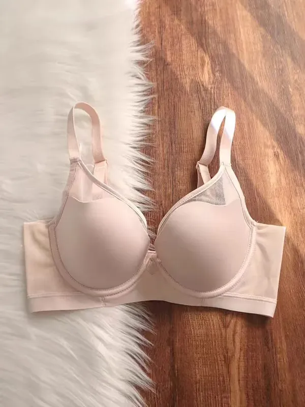 Plus Size Seamless Thin Push Up Lingerie For Women Large Breasts Look Smaller Anti-sagging Soft Underwire Bra