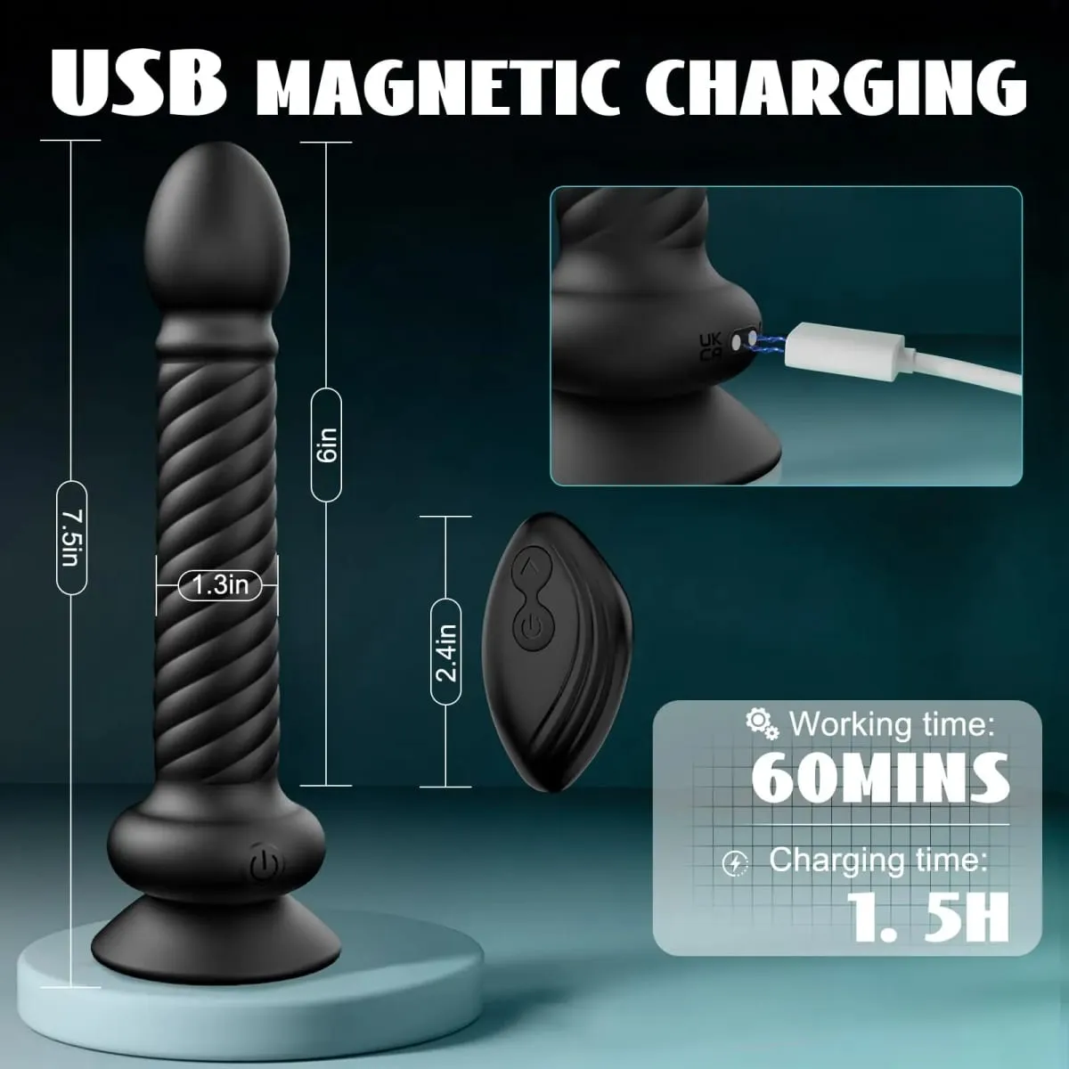 Zappelnder Analvibrator, männliches Prostata-Massagegerät, vibrierender Buttplug mit Fernbedienung, Sexspielzeug für Erwachsene für Männer, schwule Frauen — image 3