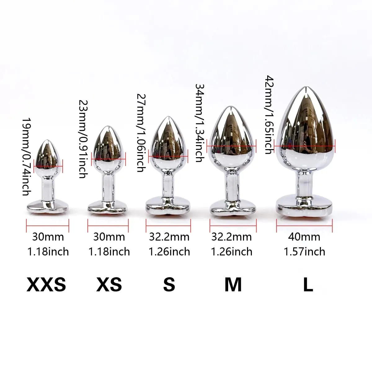 Heart-shaped metal anal plug Beginner's anal plug Anal massage dilator Adult couples sex toy Masturbation stimulation tool — image 4