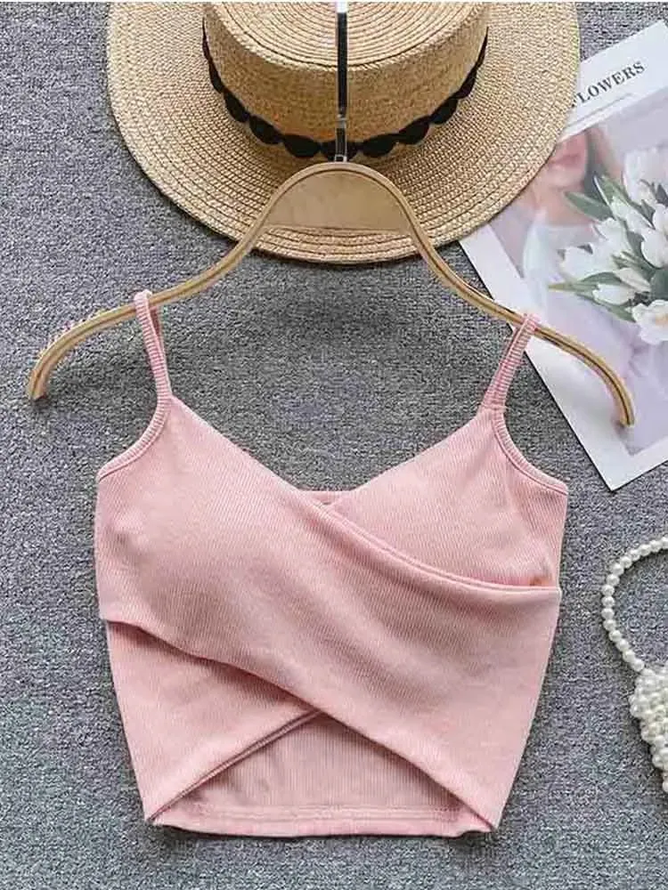 Irregular Casual Sport Camisole Women Strap Design Solid Fashion 2024 Y2K Elegant Ladies Chic Slim Tank Tops — image 14