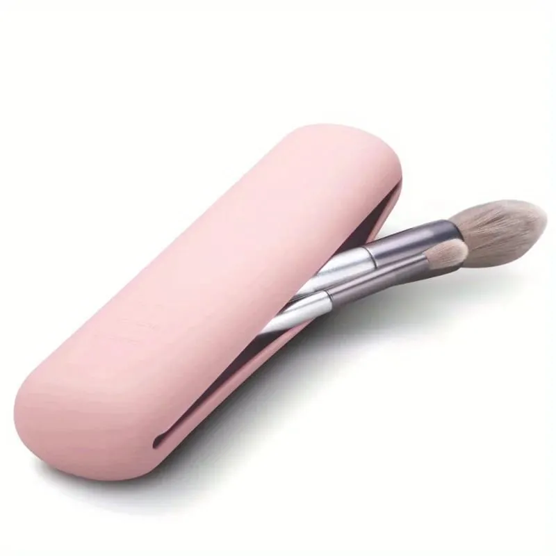 Travel Makeup Brush Holder Silicon Trendy And Portable Cosmetic Face Brushes Holder Soft And Sleek Makeup Tools Organizer — image 6