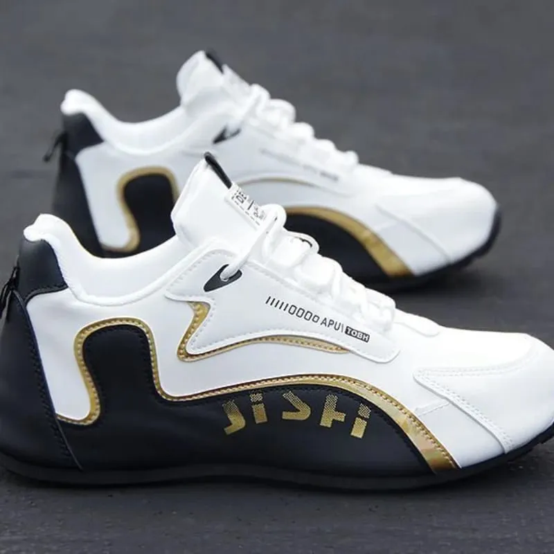 Outono novos sapatos masculinos de couro respirável sapatos de cor sólida na moda anti deslizamento sapatos à prova dwaterproof água viagem casual tênis zapatos — image 3