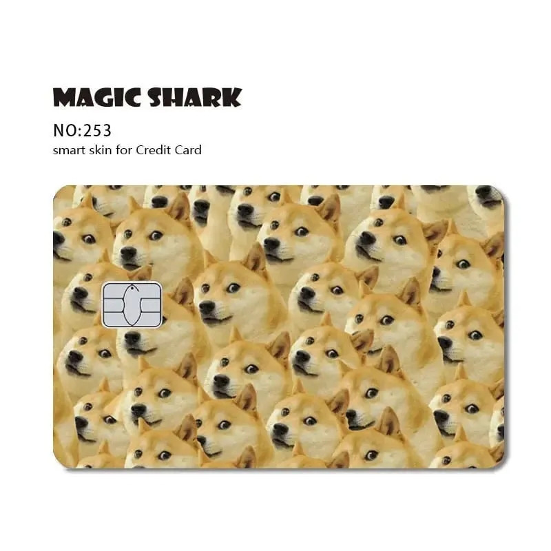 Magic Shark Dog Meme Hunter Snake Stonks 3M Matte PVC Front Sticker Film Cover Skin for Bank Debit Credit Card — image 9