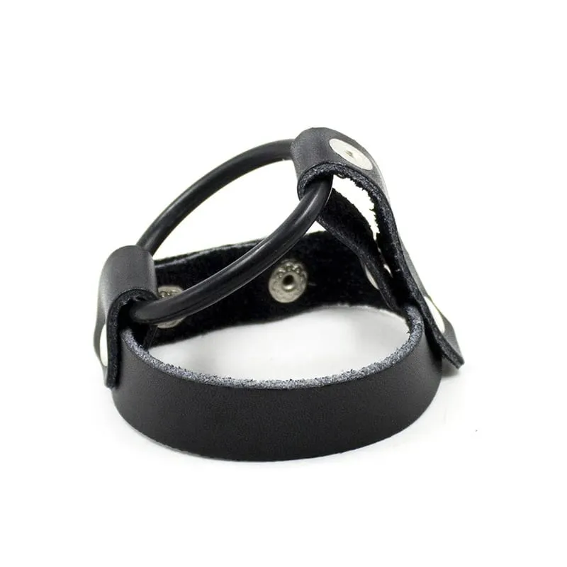 Male Masturbation Delay Ejaculation Cock Ring Leather Penis Rings Chastity Device Sex Exotic Accessories Sex Toys for Men — image 6
