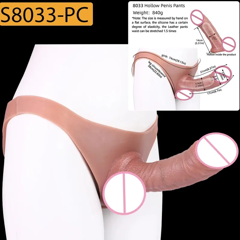 Strap-On Lifelike Penis Cover насадка на член Large Hollow DildoPants Intimate Adult Sex Toy for Couples Sex — image 18