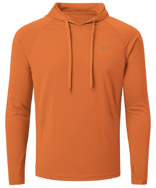 Baju-T Hoodie UPF 50+ Lelaki Musim Panas Lengan Panjang Rash Guard Cepat Kering T-shirt Sukan Luaran Larian Pullover