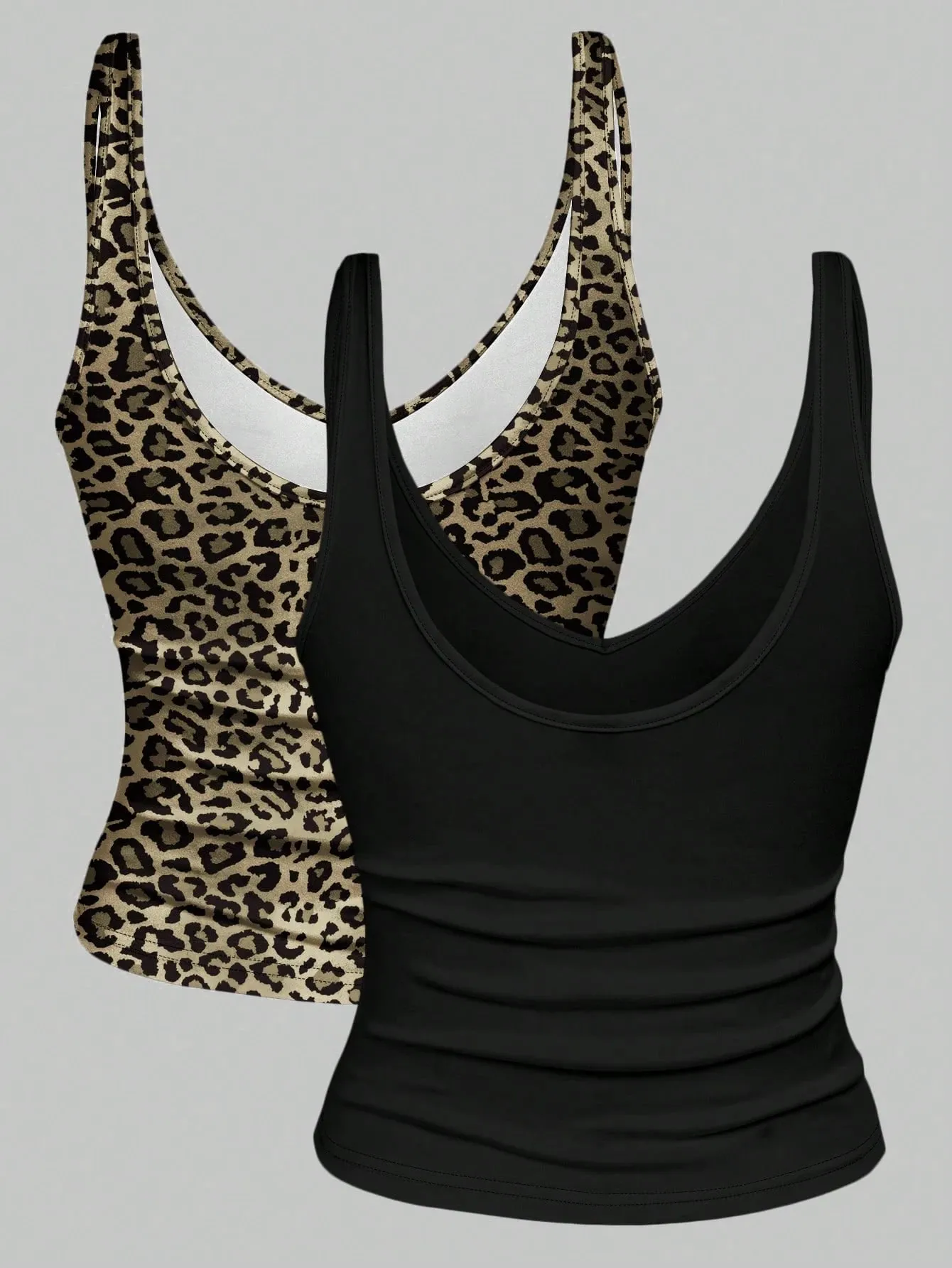 Spring/Summer/Autumn New Season Versatile Trendy Deep V-Neck Backless Tank Top Two-Piece Set — image 7