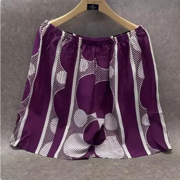 100% Mulberry Silk Men Boxer Underwear Couple Rubber Band Thin Short Home Pants Promotion Woman Can Wear — image 39