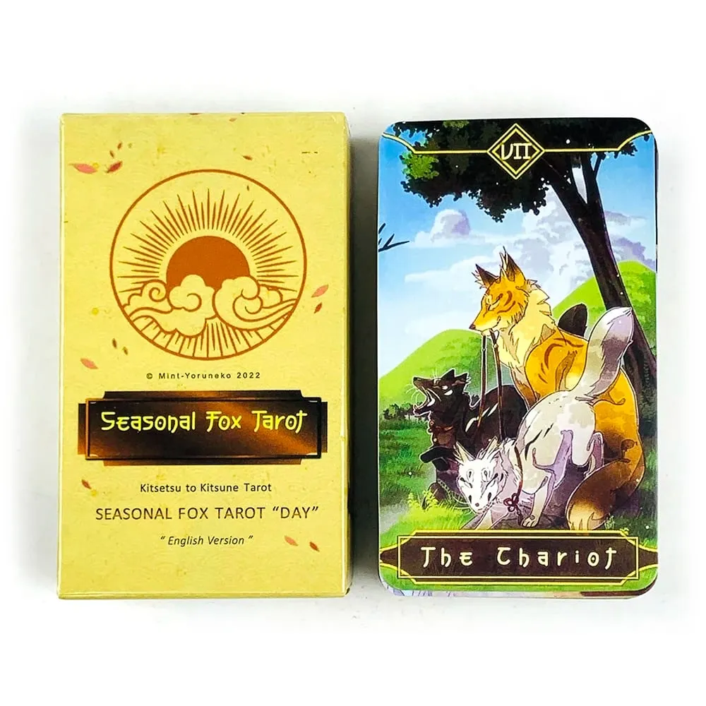 Сезонные карты Таро с лисой, семейный сбор, карточная игра, загадочное гадание, настольные игры Oracle, настольные игры для начинающих — image 3