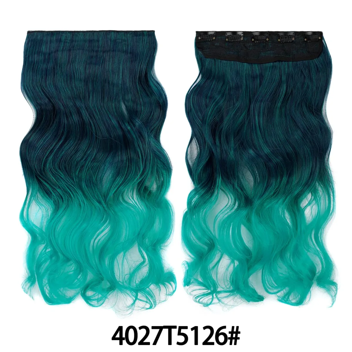 Jeedou One Piece 5 Clips Wavy Ombre Clip In Hair Extensions Long Water Wave Συνθετικά Σγουρά Μαλλιά Κομμάτι Rainbow Χρωματιστά Μαλλιά — image 32