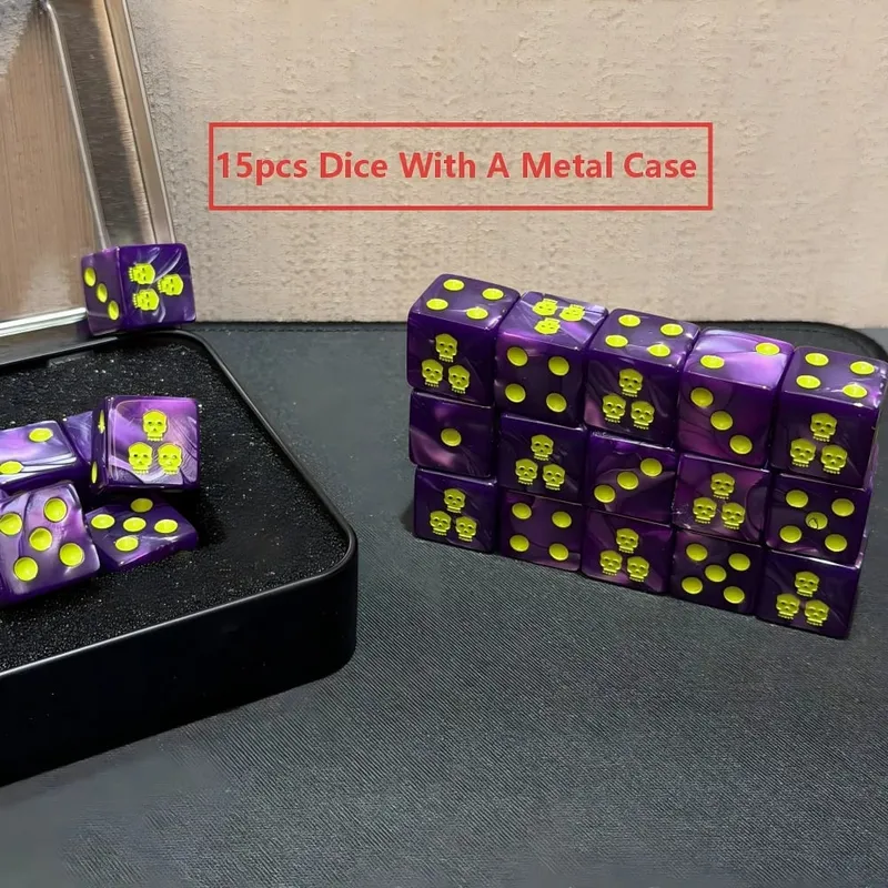 15PCS 16mm/0.63inch D6 Wargaming Dice Set para sa Tabletop Miniatures Game Pagsubaybay sa Damage ng Army Faction Themed Dice Token