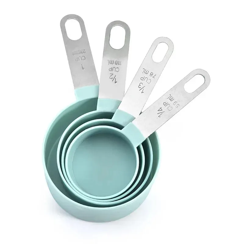 4/8PCS/Set Plastic Multi Purpose Measuring Cup Measuring Spoon Stainless Steel Handle With Graduated Measuring Baking Tools — image 5